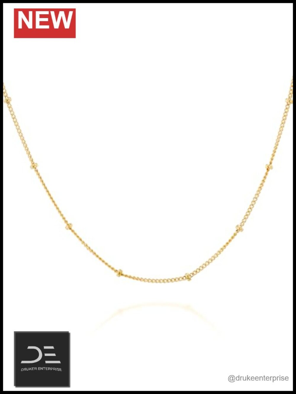 Gold Filled Satellite Bead Chain Necklace, Dainty Choker with Extender,